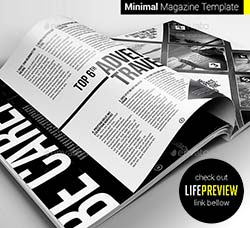 indesign模板－商业杂志(通用型/40页)：40 Pages Minimal Magazine